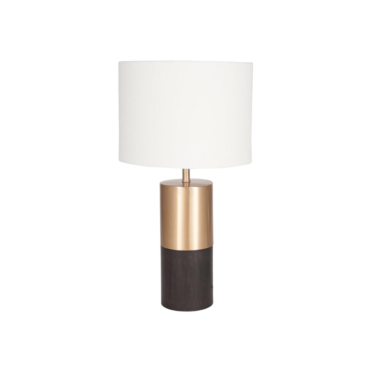 Olivia's Linzy Table Lamp in Dark Wood and Gold Metal – image 1