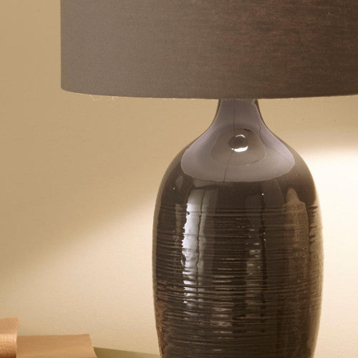 Olivia's Adeline Etched Graphite Ceramic Table Lamp – image 3