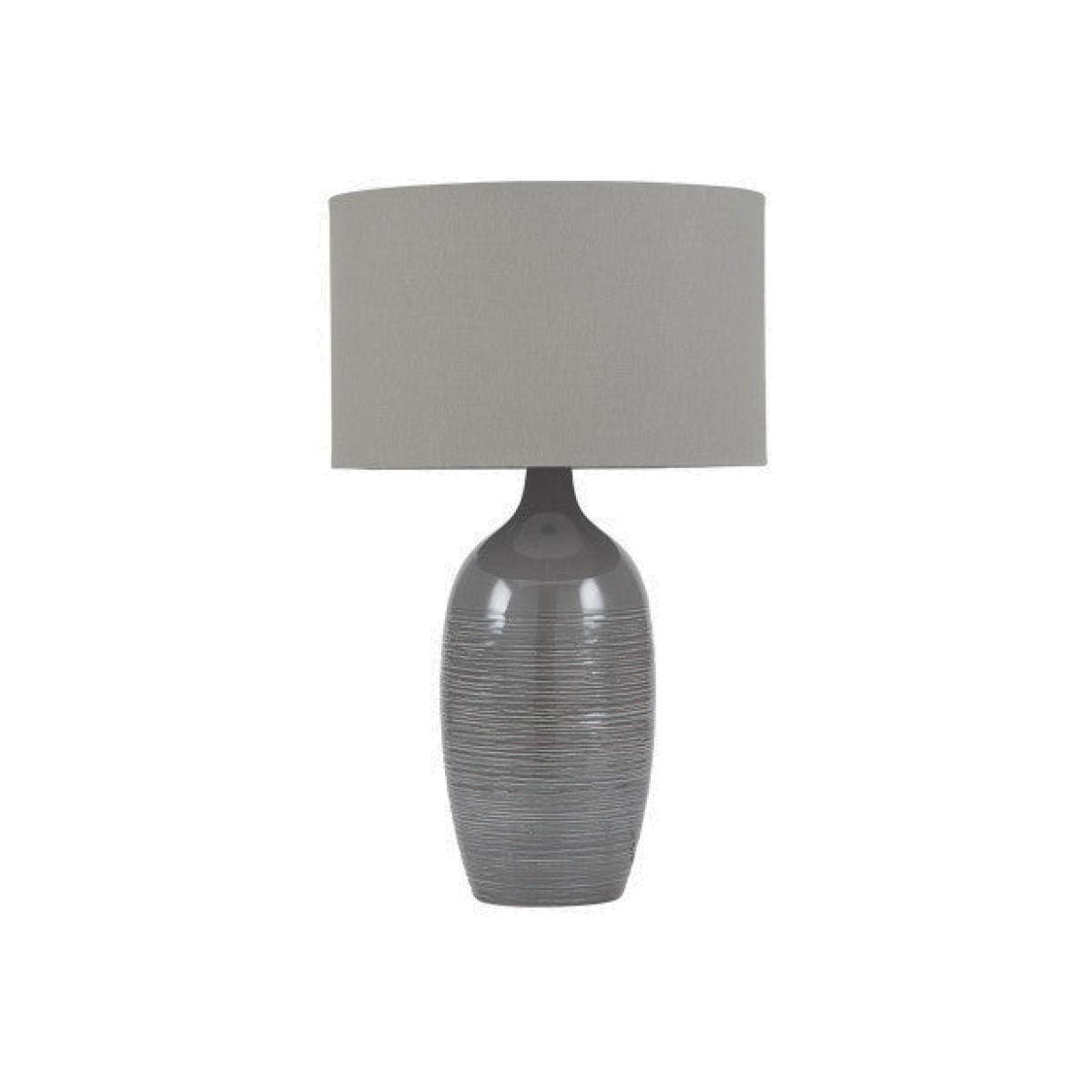 Olivia's Adeline Etched Graphite Ceramic Table Lamp – image 1