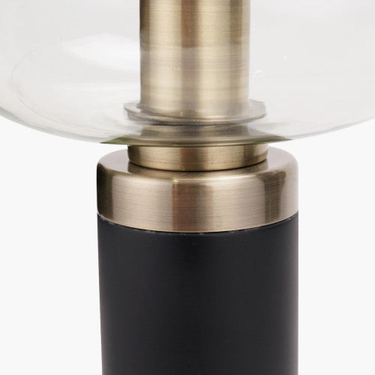 Olivia's Arna Black Metal & Glass Table Lamp – image 2