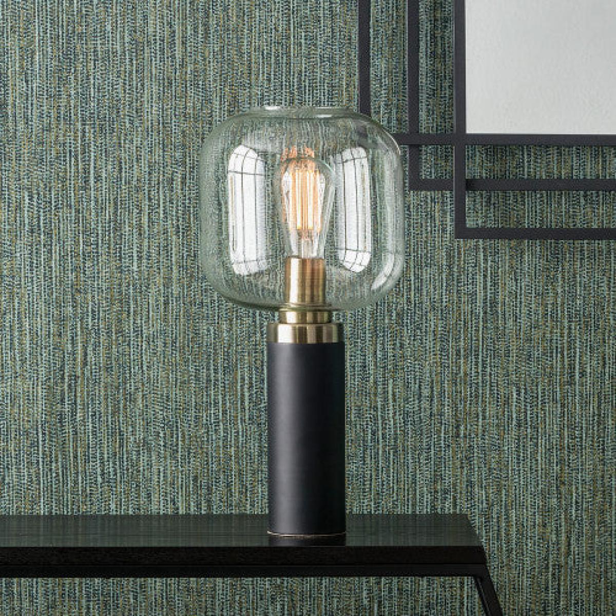 Olivia's Arna Black Metal & Glass Table Lamp – image 3