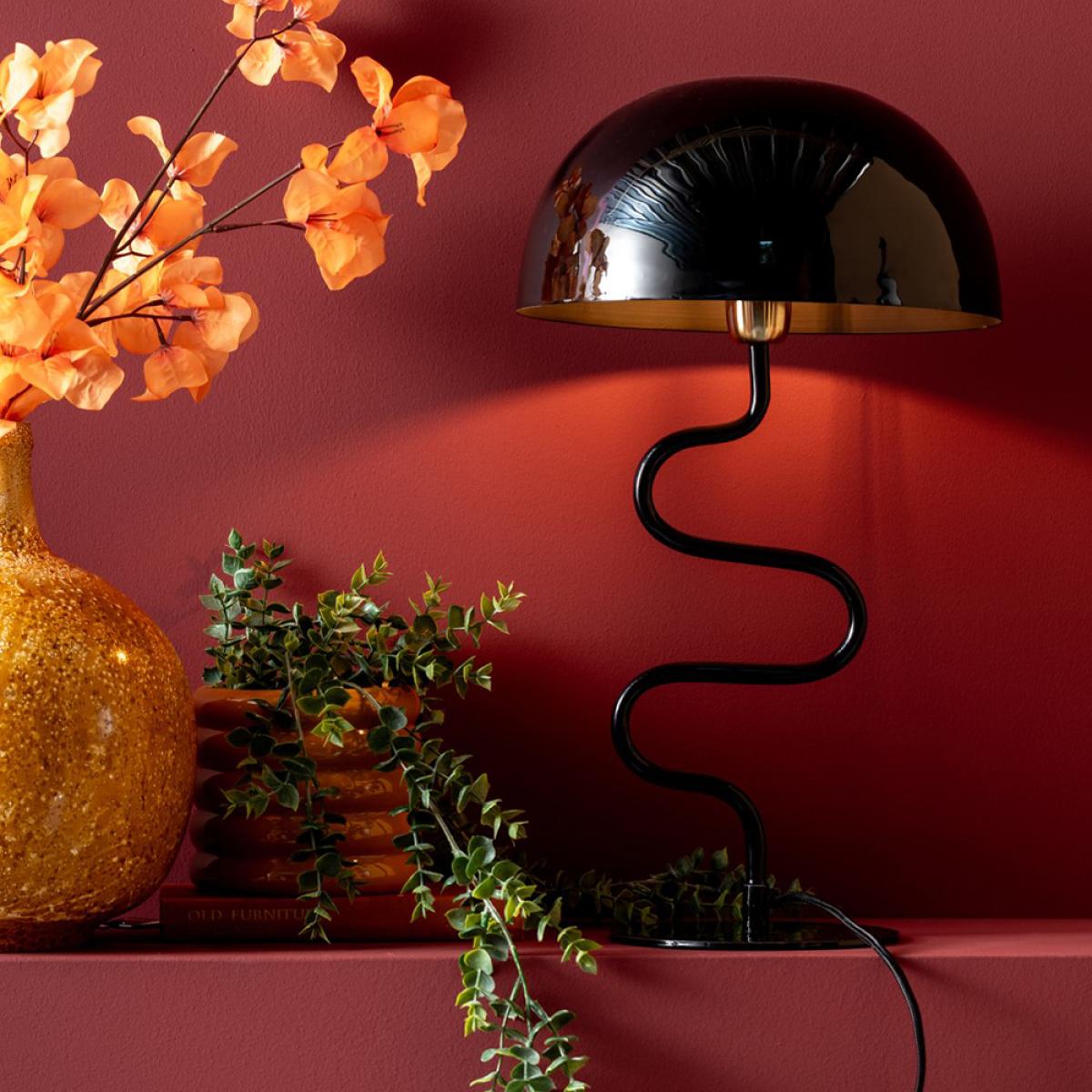 Leitmotiv Pair of 2 Enamel Twist Table Lamps Black – image 2