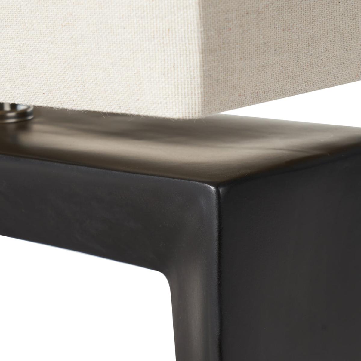 Olivia's Joji Ceramic Rectangular Table Lamp in Black – image 5