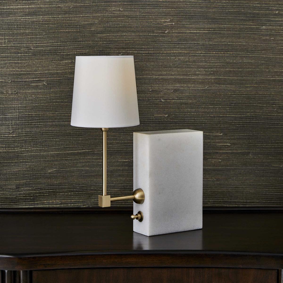 Uttermost Black Label On a Shelf Mini Lamp - White Marble/Brass – image 5