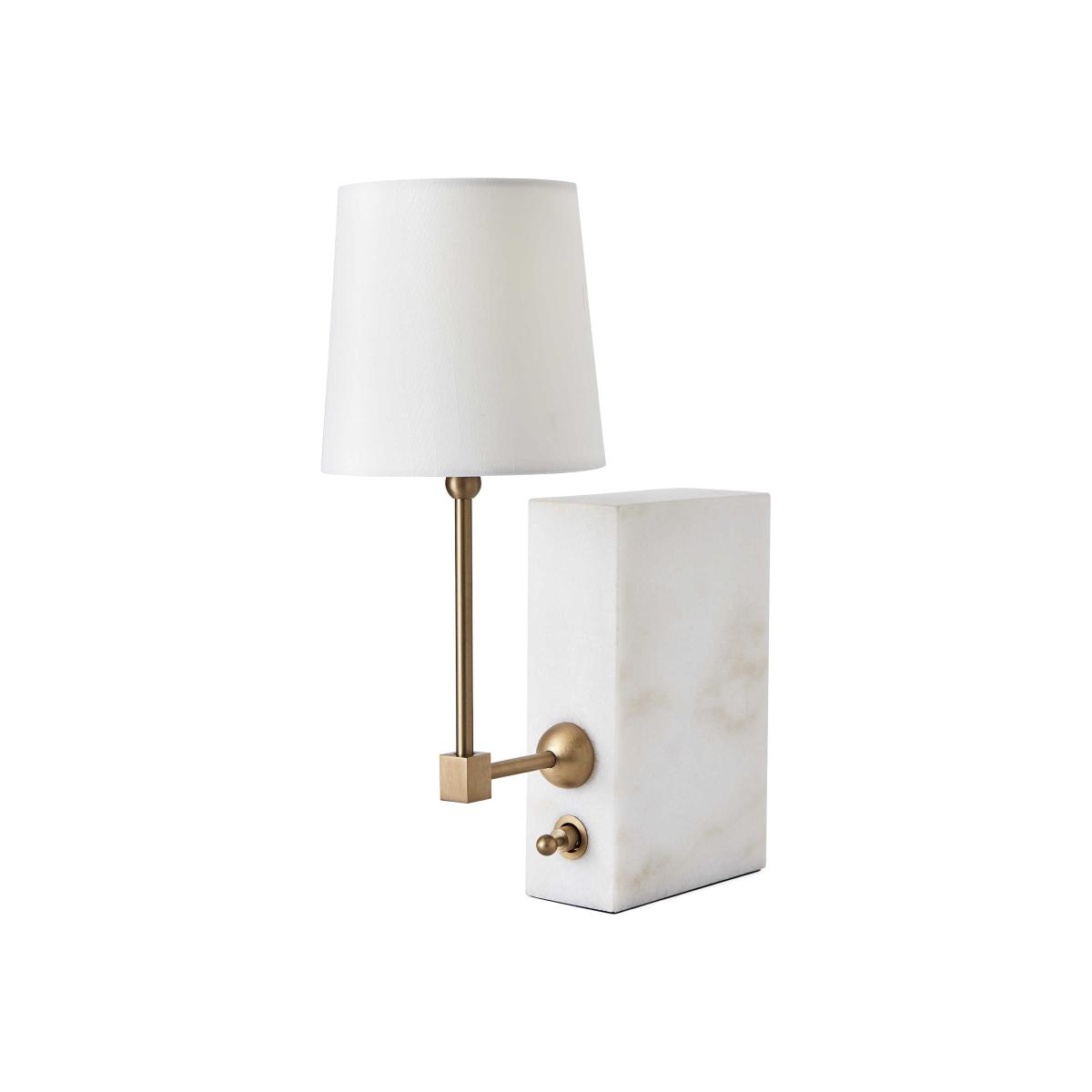 Uttermost Black Label On a Shelf Mini Lamp - White Marble/Brass – image 1