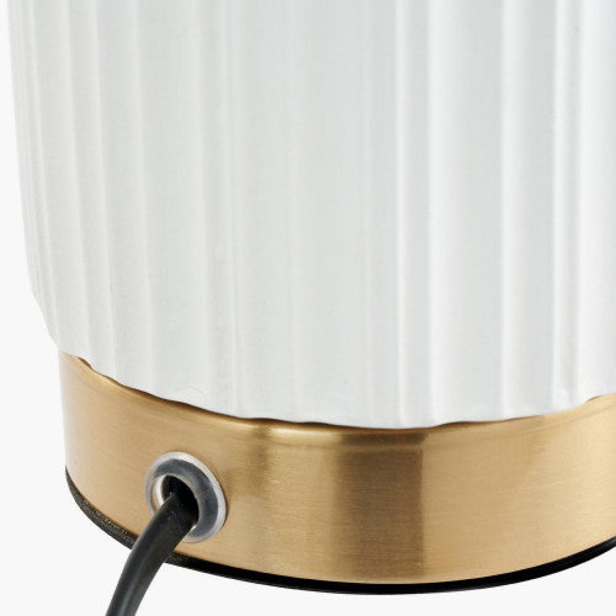 Olivia's Kirsty Textured Ceramic and Metal Table Lamp in White & Gold – image 4
