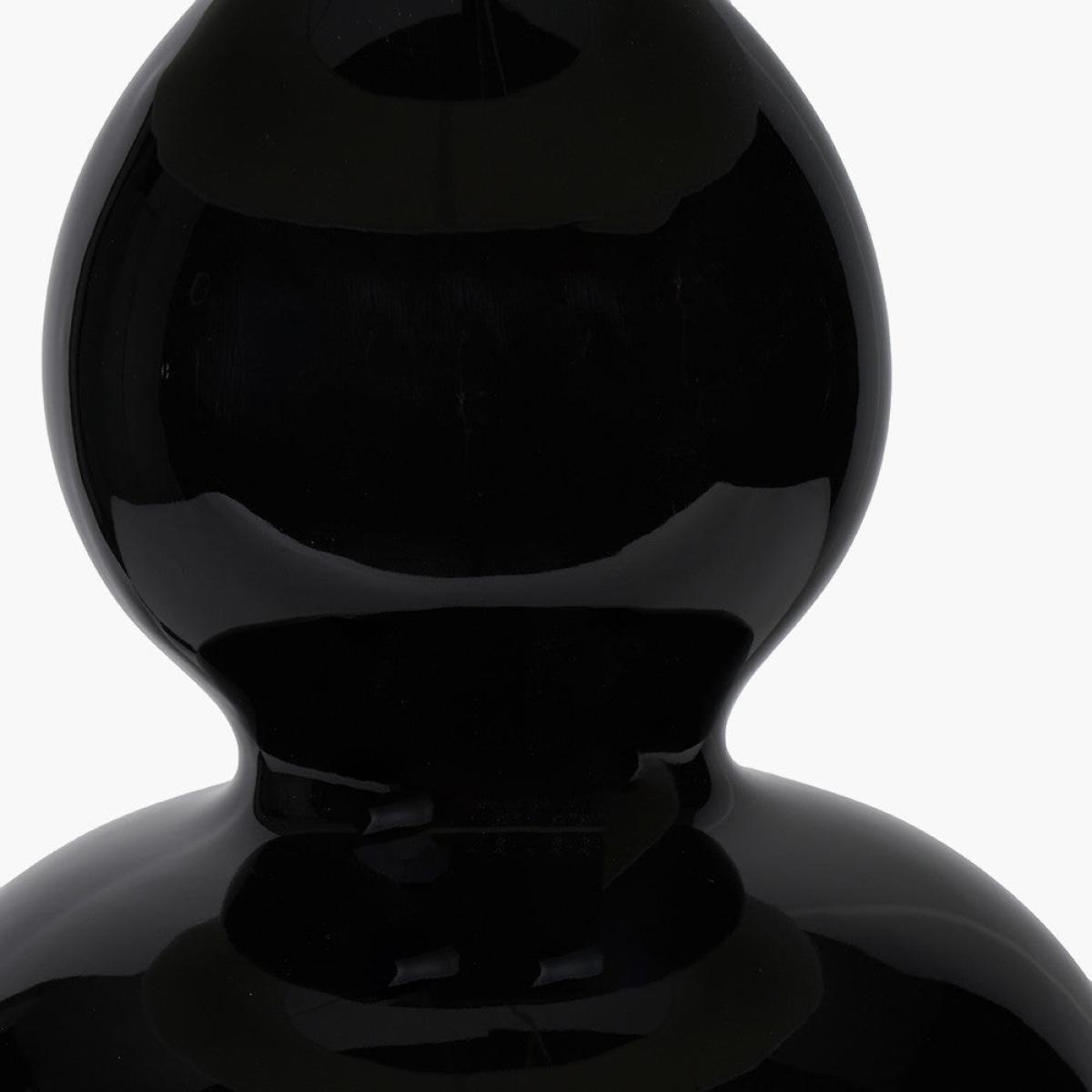 Olivia's Leonardo Black Ceramic Table Lamp With Brushed Gold Metal Detail – image 4