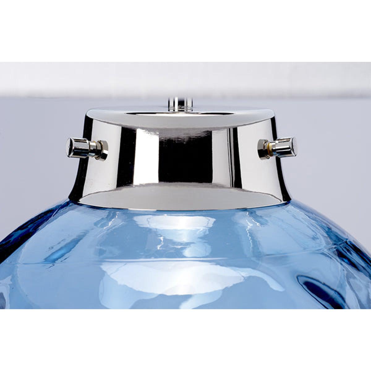 Elstead Kara Metalwork Table Lamp Polished Nickel Glassware Blue – image 3