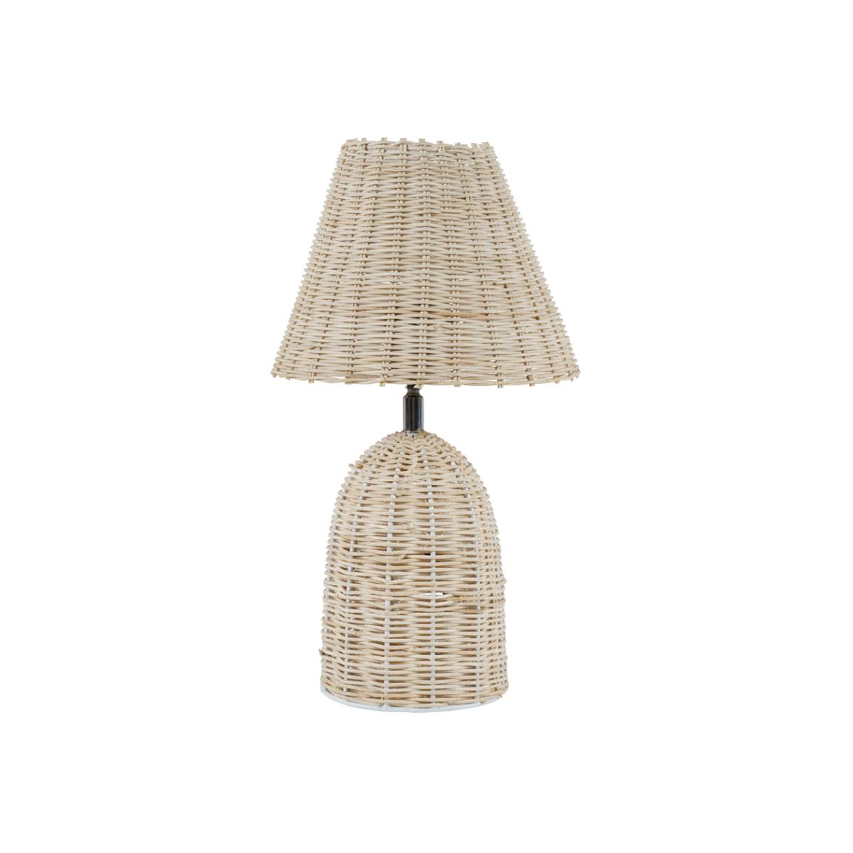 Libra Interiors Mini Rattan Lamp Base and Shade – image 1