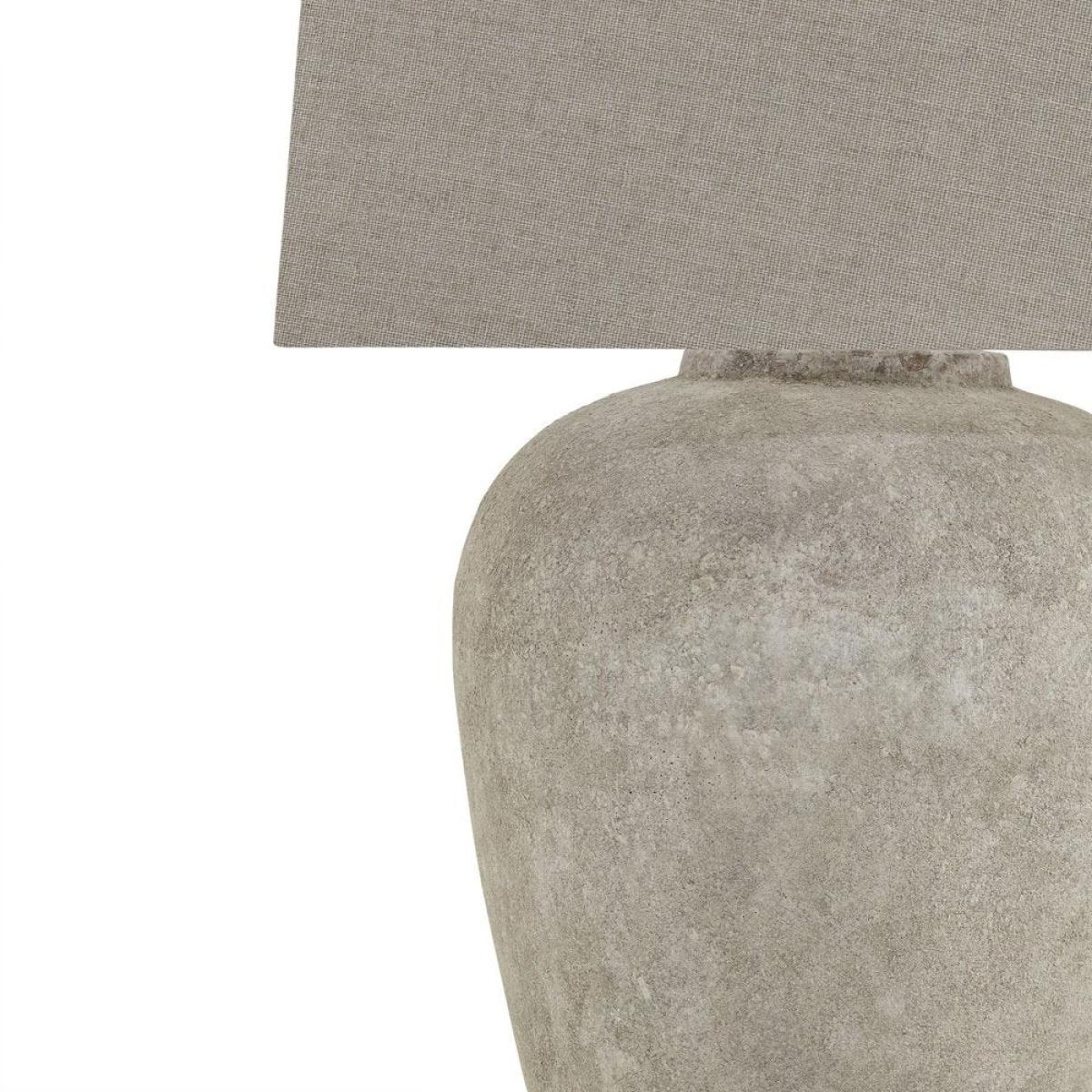 Hill Interiors Athena Aged Stone Table Lamp With Linen Shade / Large – image 2