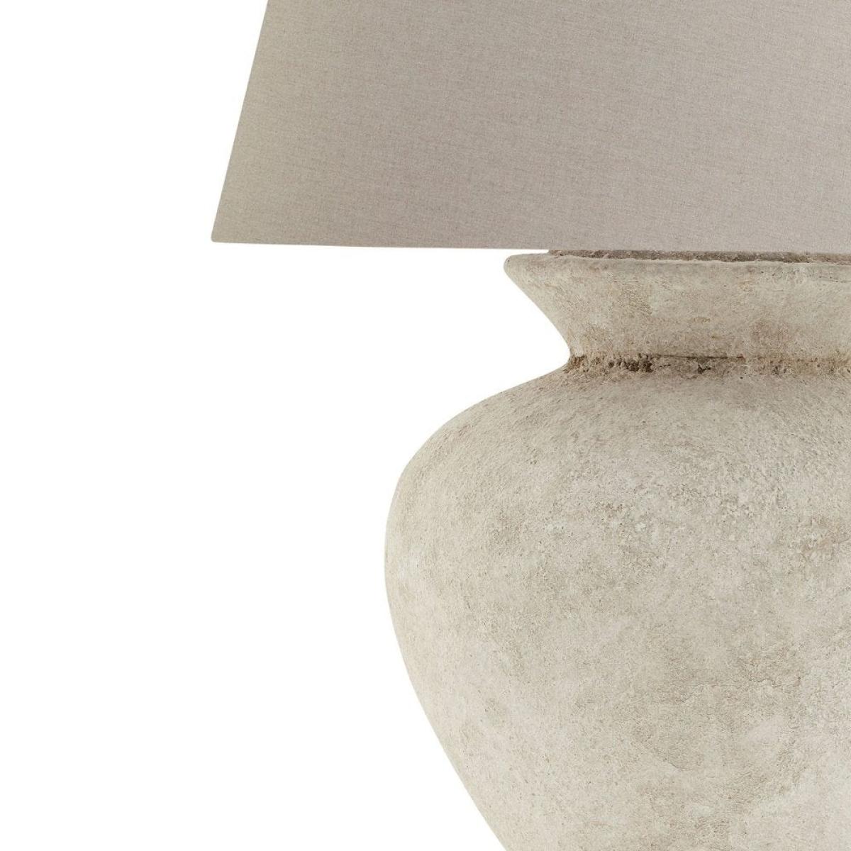 Hill Interiors Athena Aged Stone Table Lamp With Linen Shade / Large – image 3