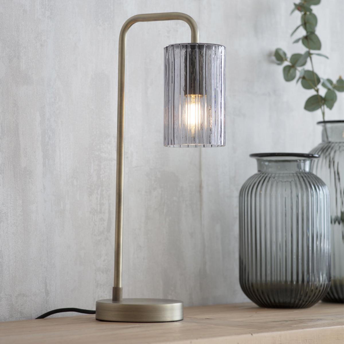 Garden Trading Clarendon Table Lamp in Smoked Glass – image 2