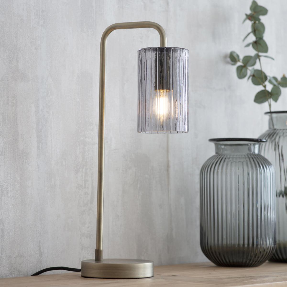 Garden Trading Clarendon Table Lamp in Smoked Glass – image 1