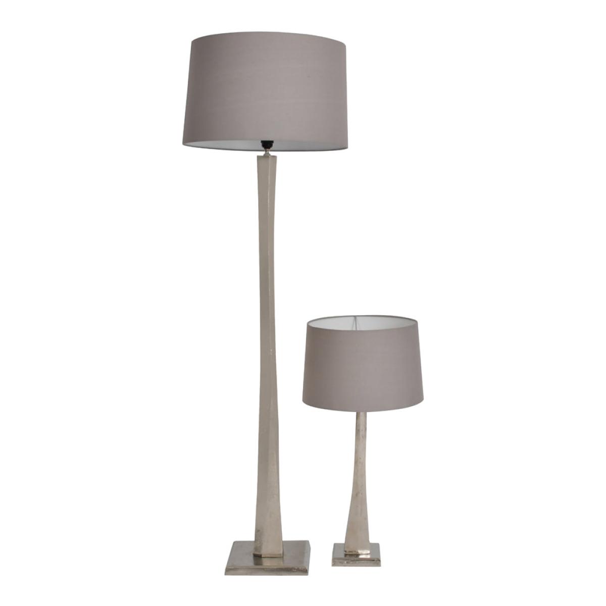 Libra Iconic Trinity Silver Aluminium Table Lamp With Grey Shade – image 4