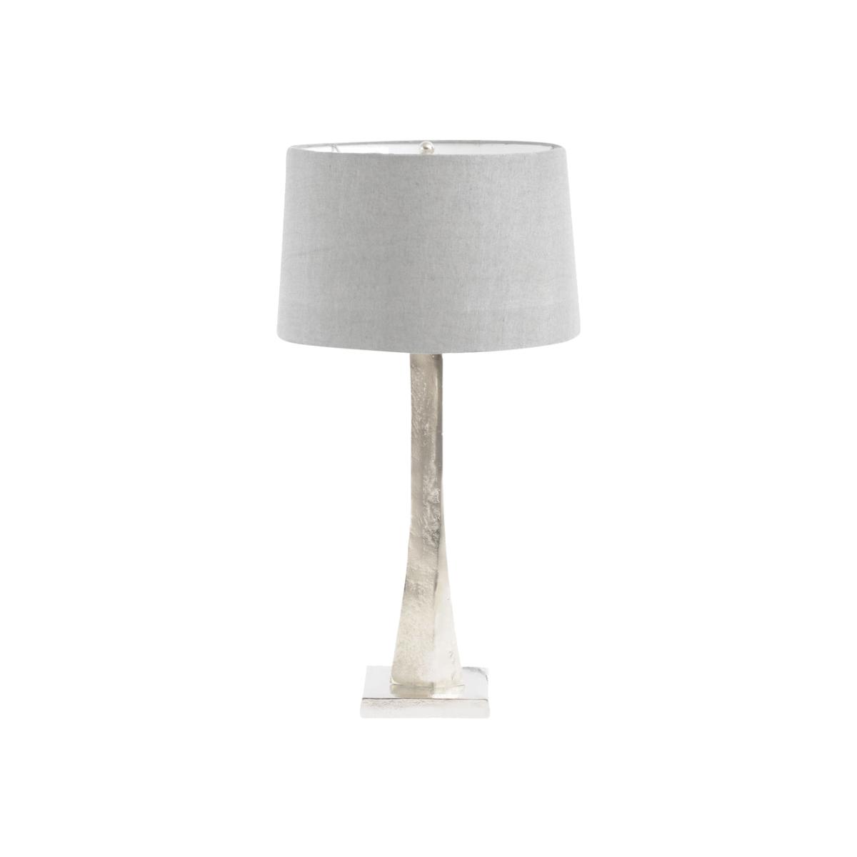 Libra Iconic Trinity Silver Aluminium Table Lamp With Grey Shade – image 1
