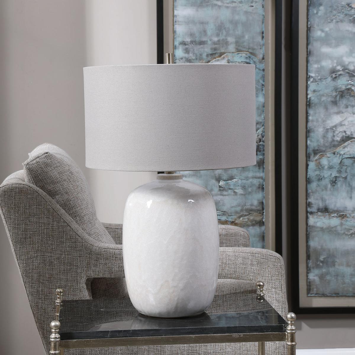 Uttermost Winterscape White Glaze Table Lamp – image 2
