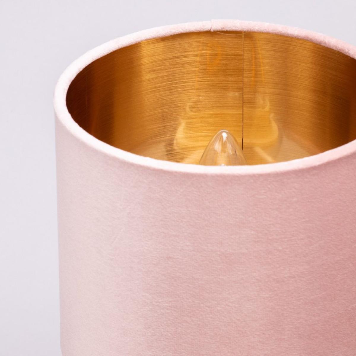 BHS Velvet Table Lamp Pink & Brass – image 3