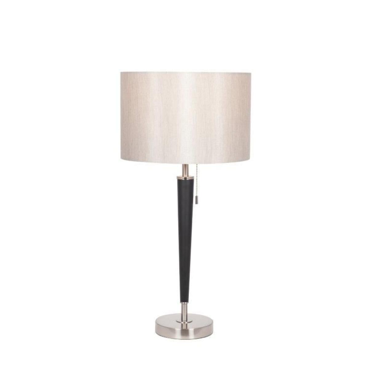 Pacific Lifestyle Lowry Brushed Silver And Matt Black Metal Table Lamp – image 2
