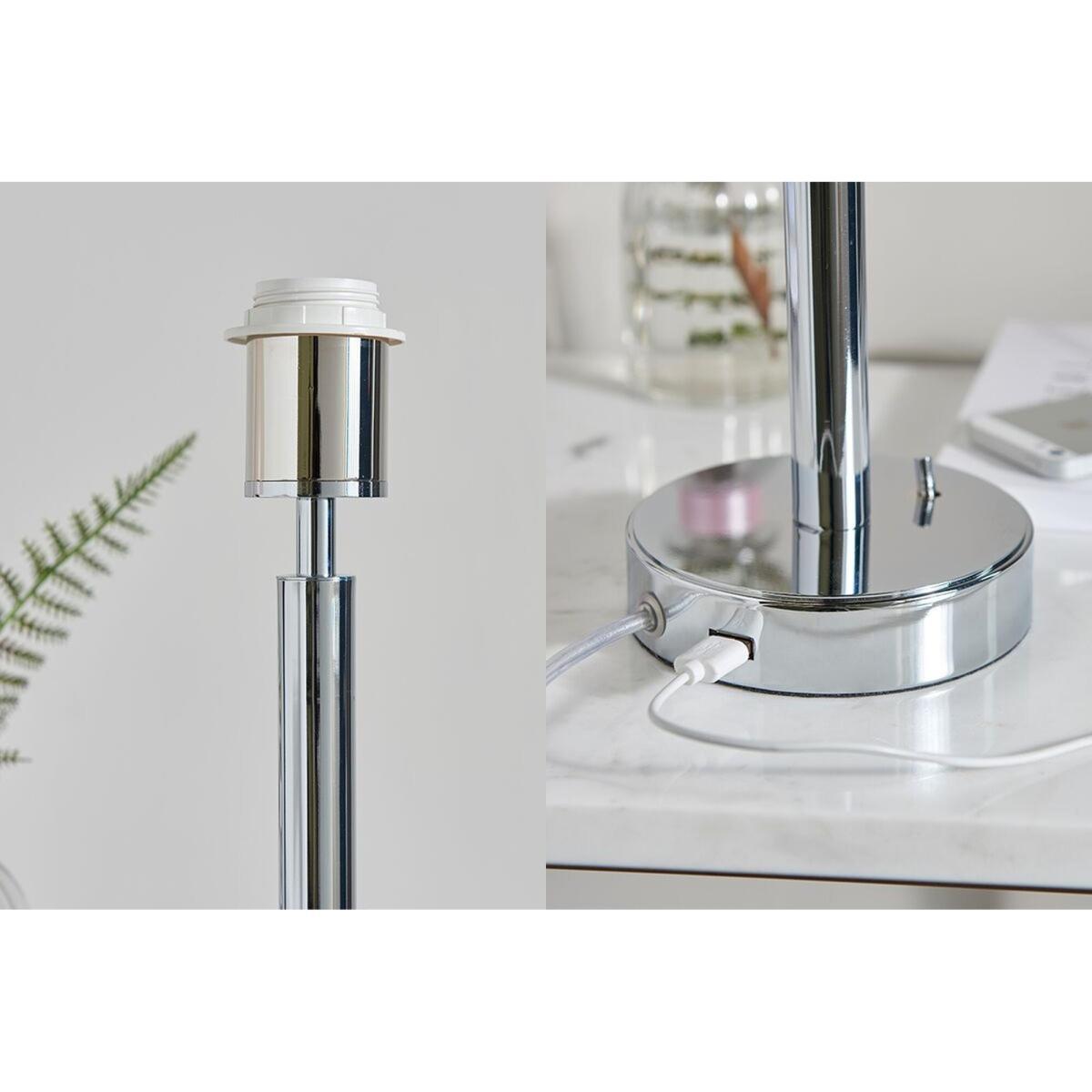Declan Mix & Match USB Table Lamp in Bright Silver – image 3