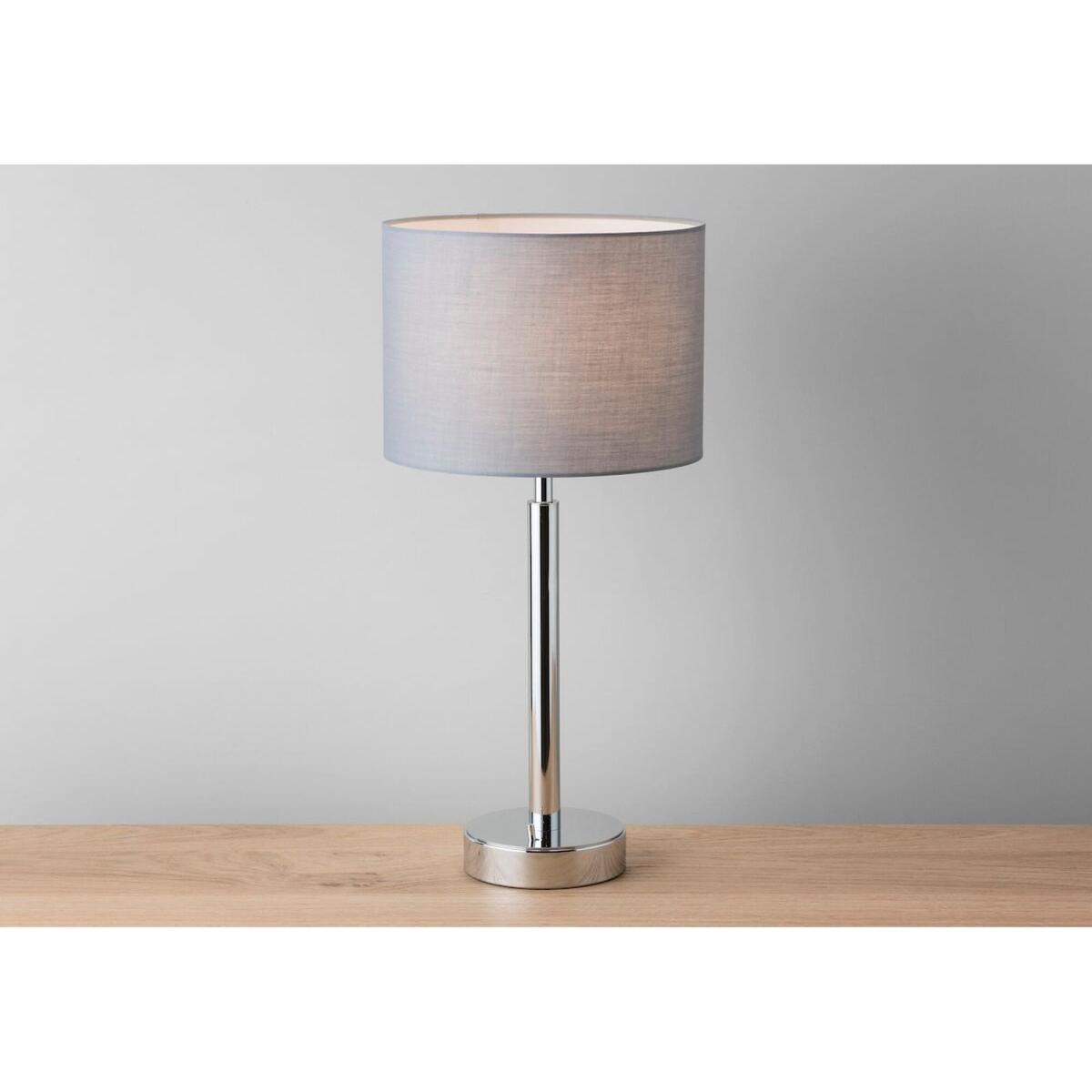 Declan Mix & Match USB Table Lamp in Bright Silver – image 1