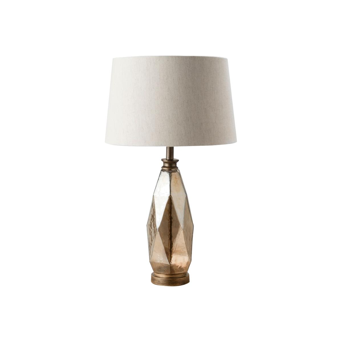 Kai Lustre Glass & Bronze Table Lamp with Natural Shade