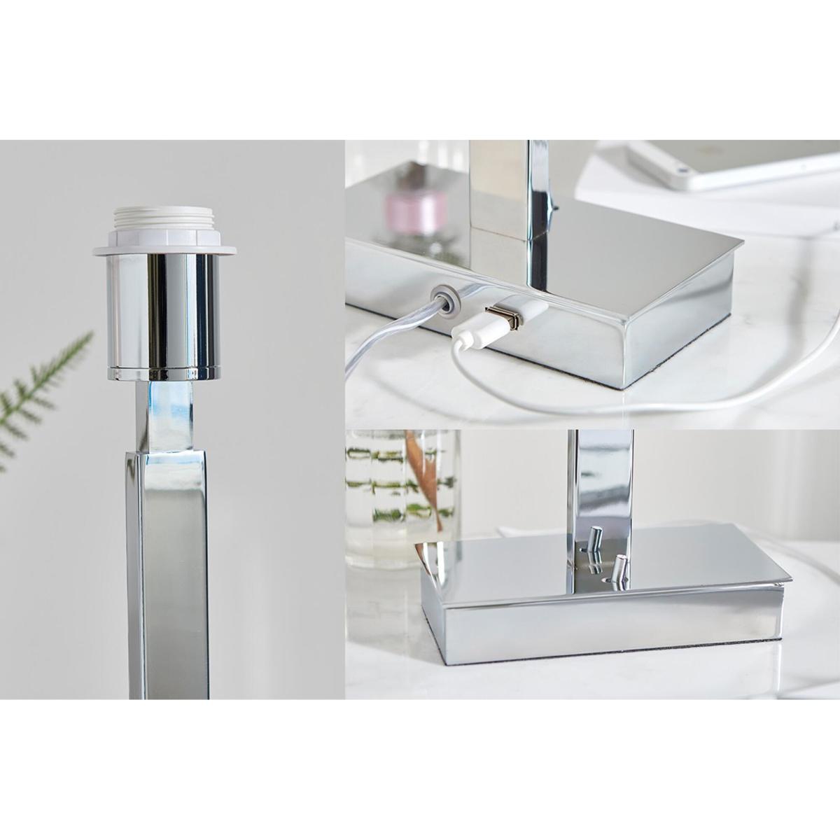 Roma Mix & Match USB Table Lamp in Bright Silver – image 3
