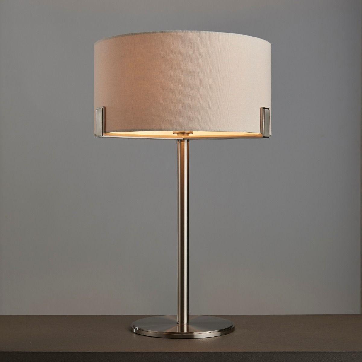 Hayfield Satin Nickel & Grey Table Lamp – image 3