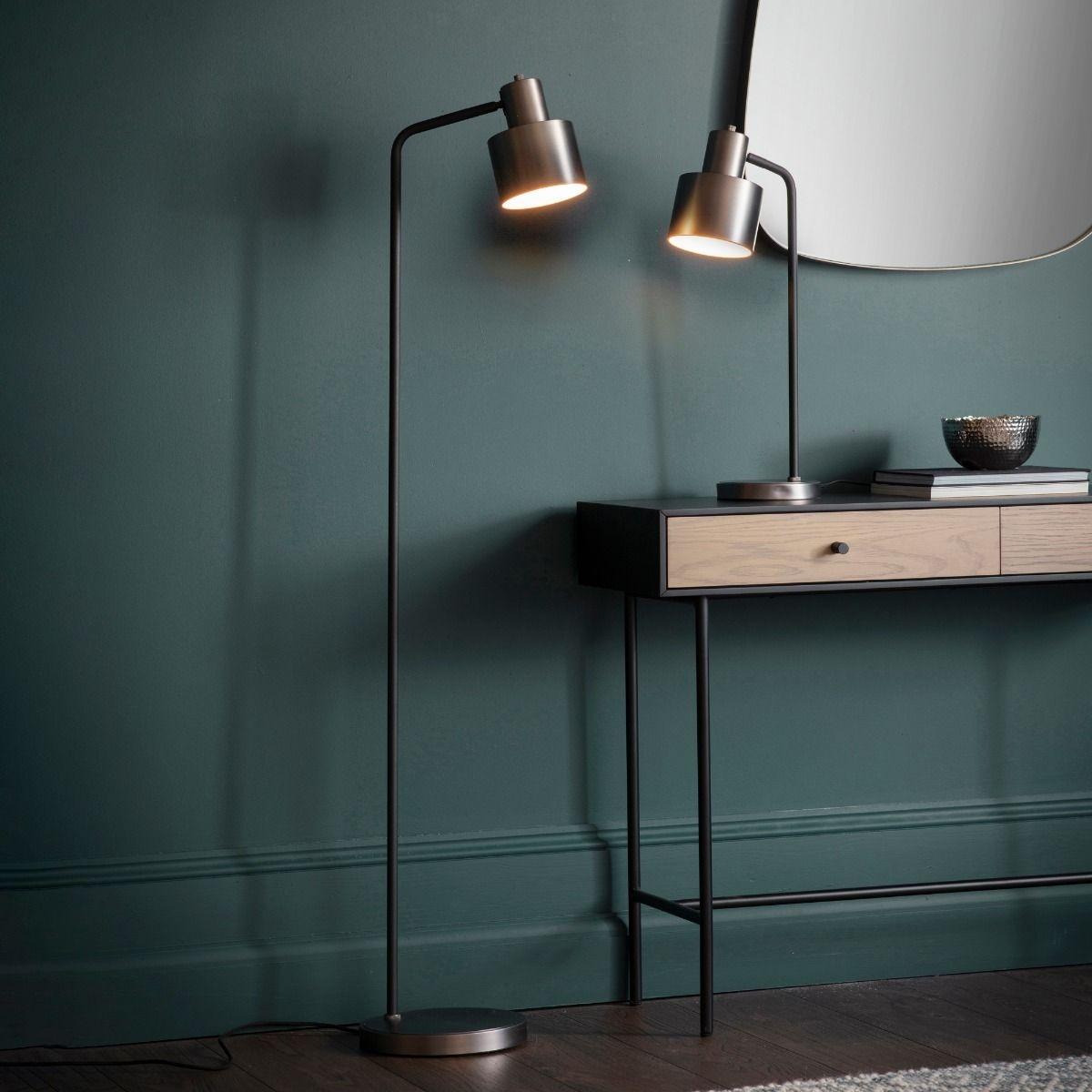 Mayfield Brushed Silver & Black Table Lamp – image 2