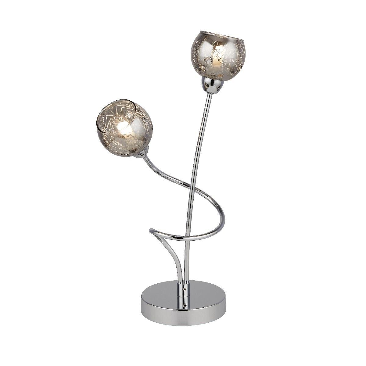 Kitty 2 Light Polished Chrome & Smoked Table Lamp – image 2