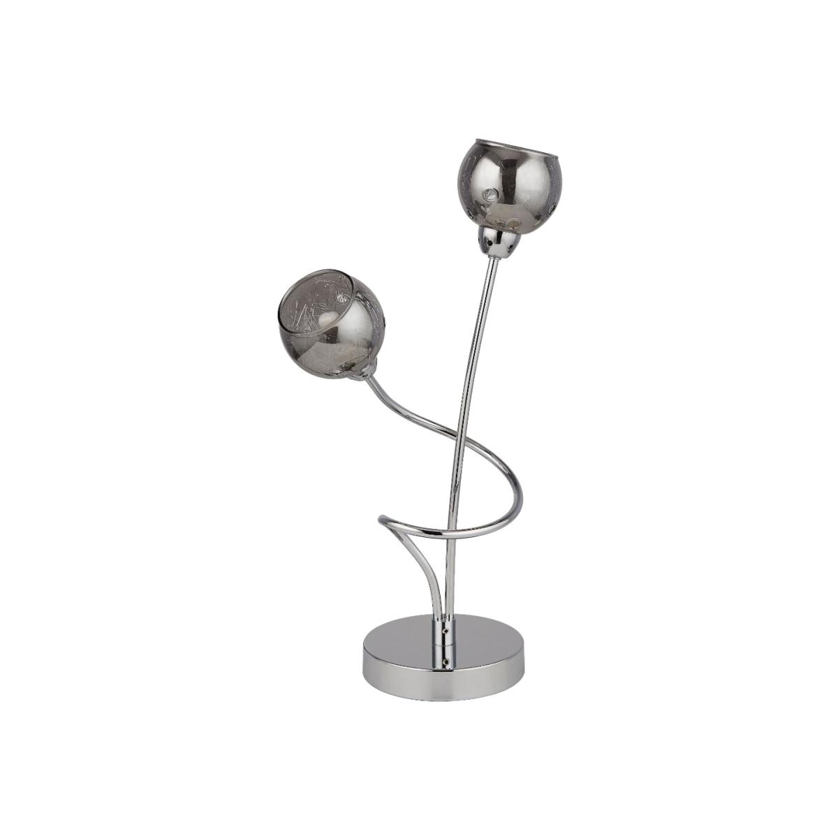 Kitty 2 Light Polished Chrome & Smoked Table Lamp – image 1