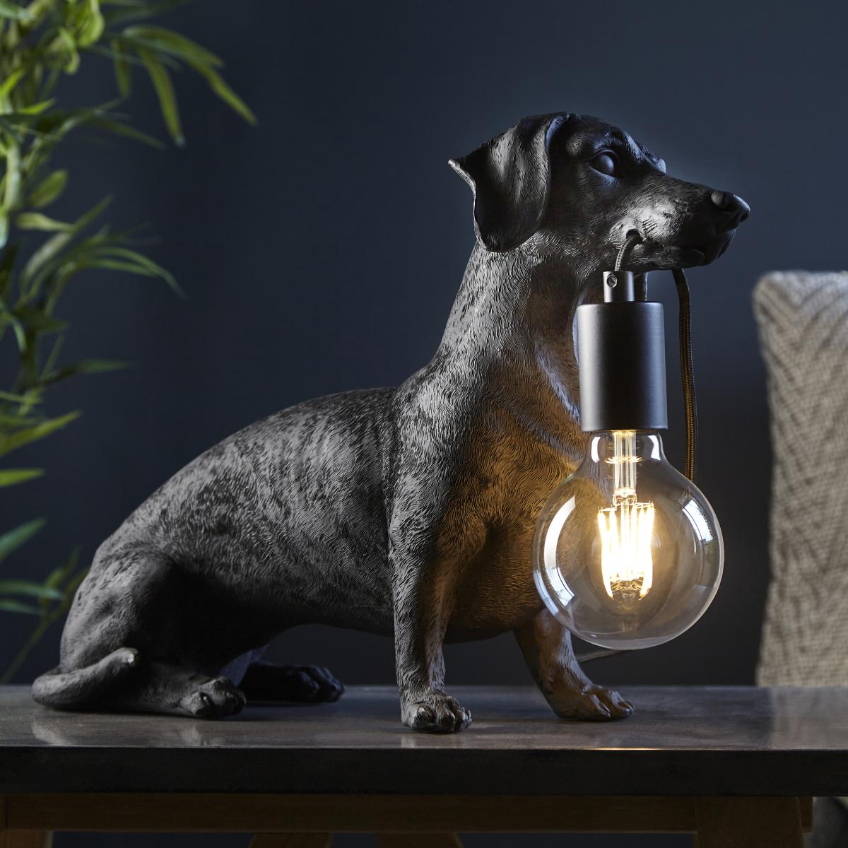 Wally Black Dog Table Lamp – image 2