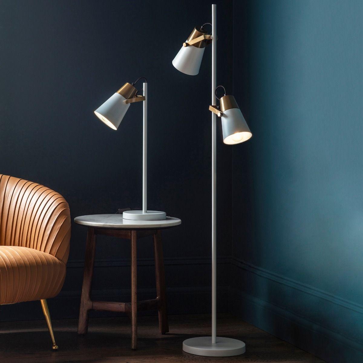Gerik White & Brass Table Lamp – image 2