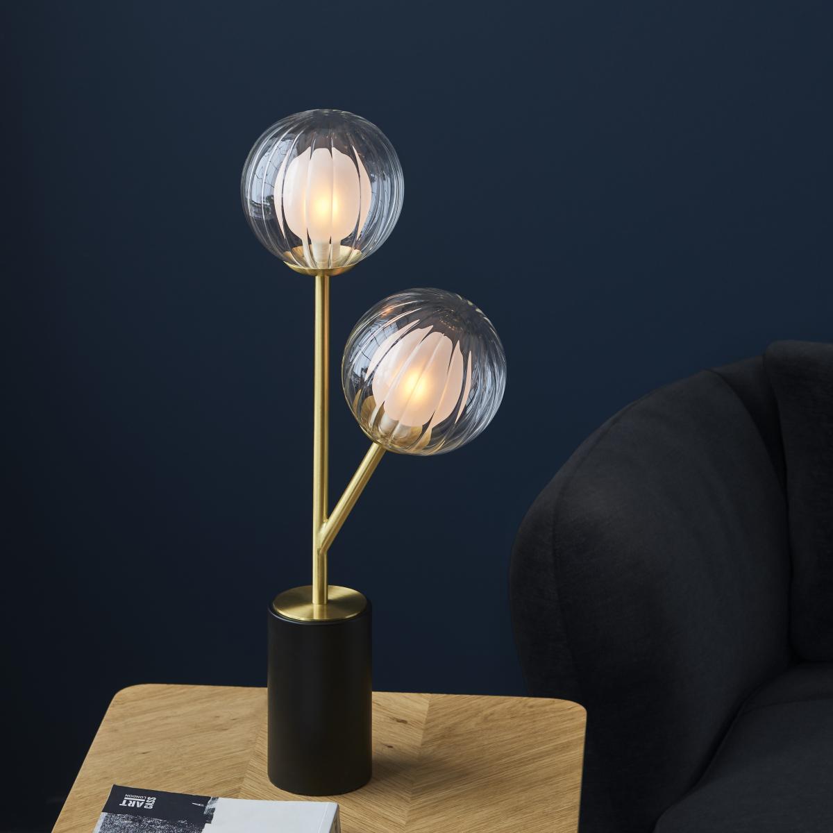 Udo 2 Light Satin Brass Table Lamp – image 2