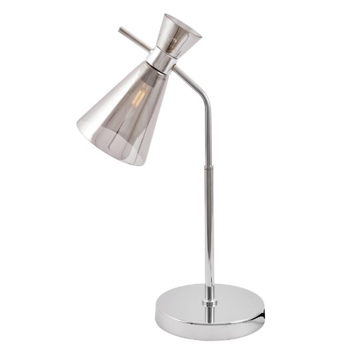 Monroe Smoked Glass & Silver Table Lamp – image 3