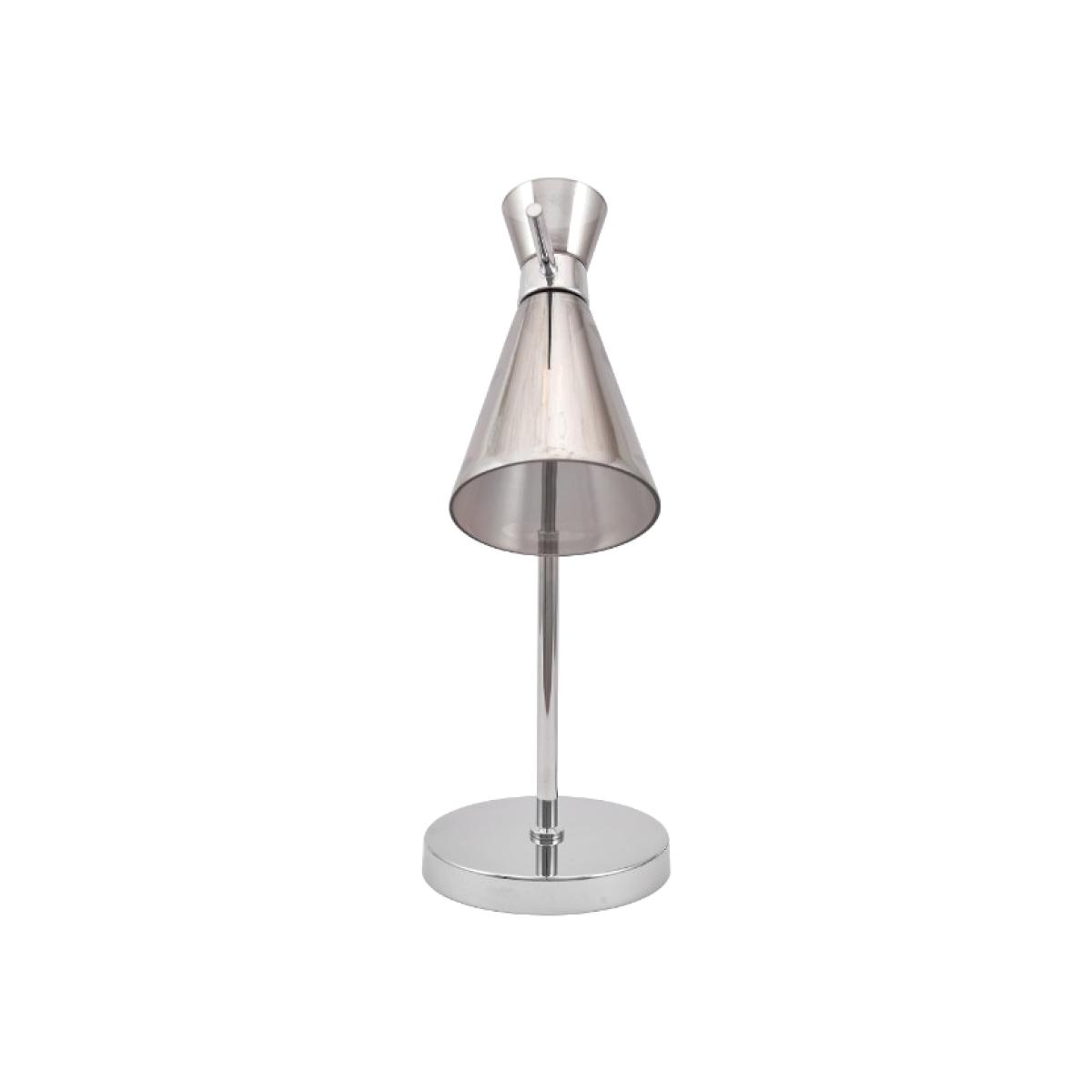 Monroe Smoked Glass & Silver Table Lamp – image 1