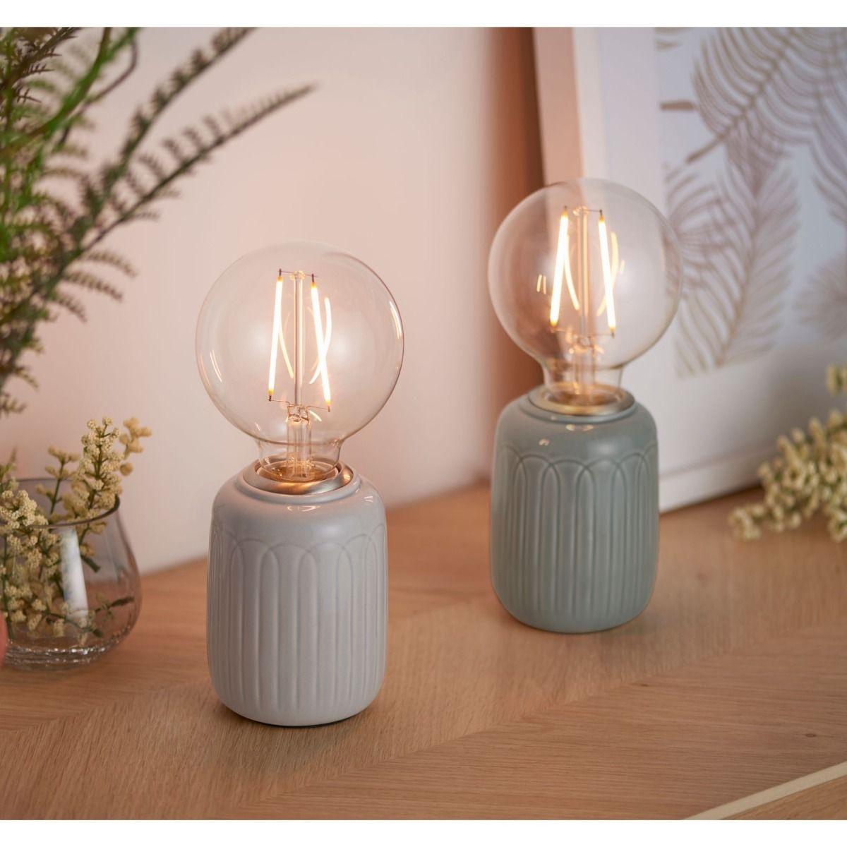 Olivia Satin Nickel & Taupe Table Lamp – image 4
