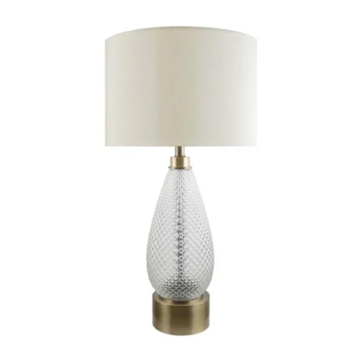 VIRGINIA 1 LIGHT ANTIQUE BRASS AND TEXTURED GLASS TABLE LAMP – image 3