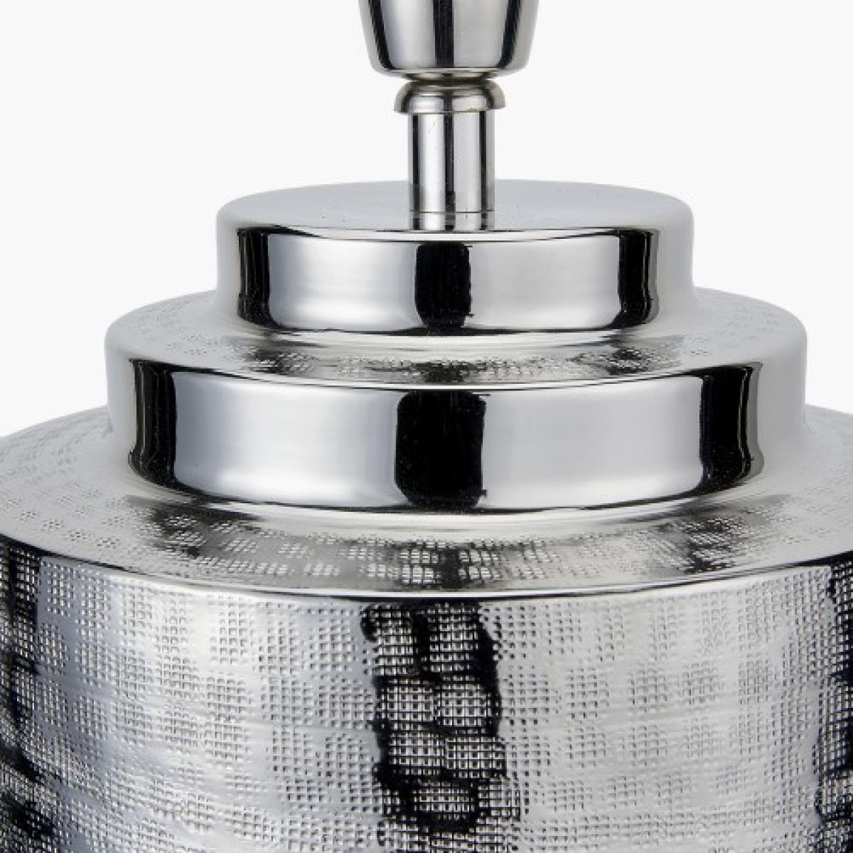 Zuri Large Silver Metal Pot Table Lamp – image 4