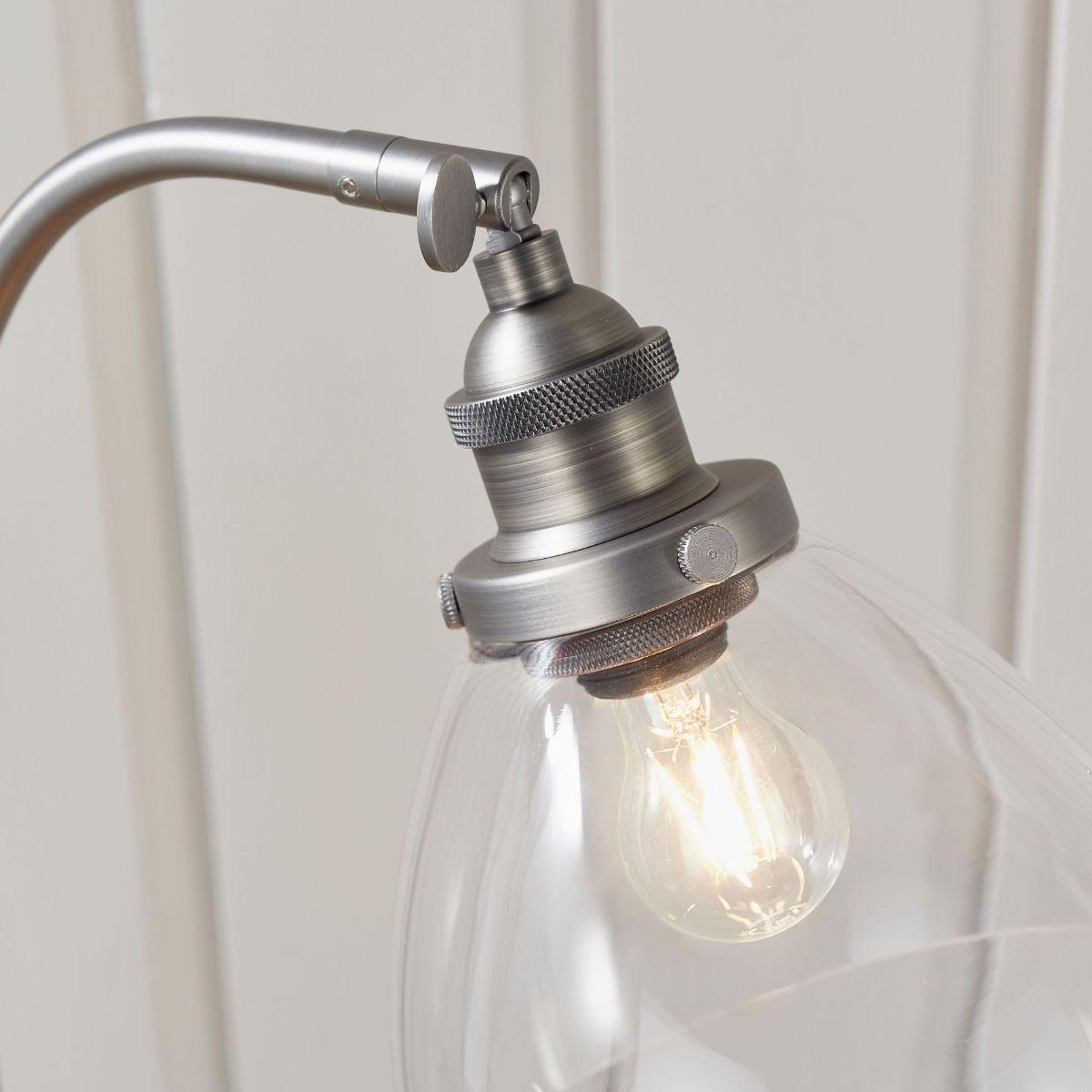 Hansen Brushed Silver and Glass Table Lamp – image 4