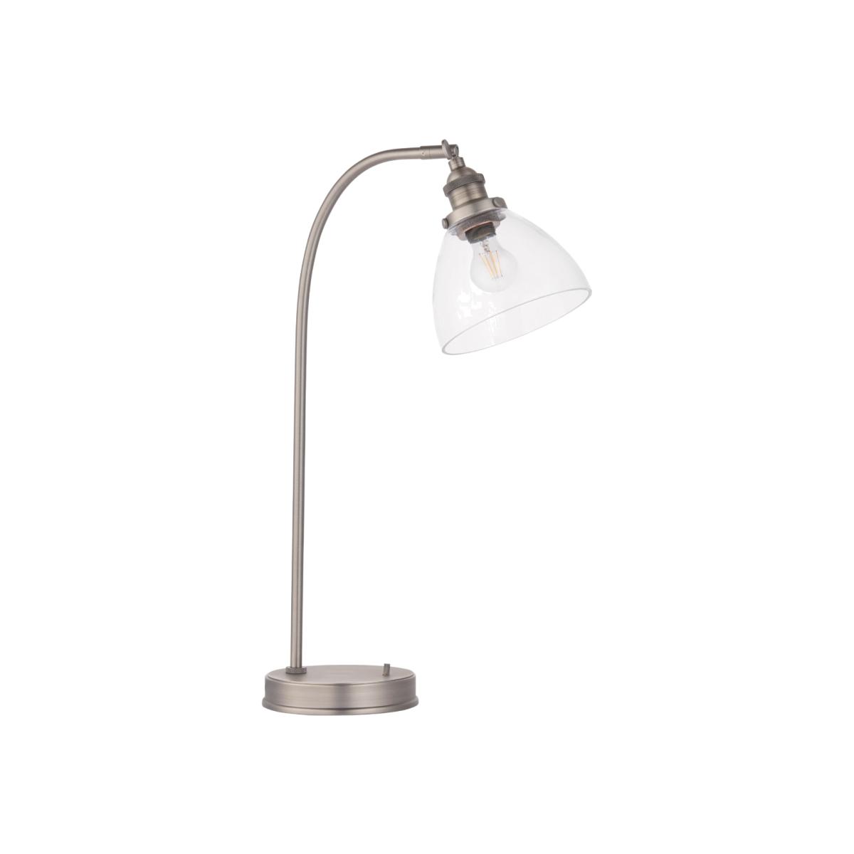 Hansen Brushed Silver and Glass Table Lamp – image 1