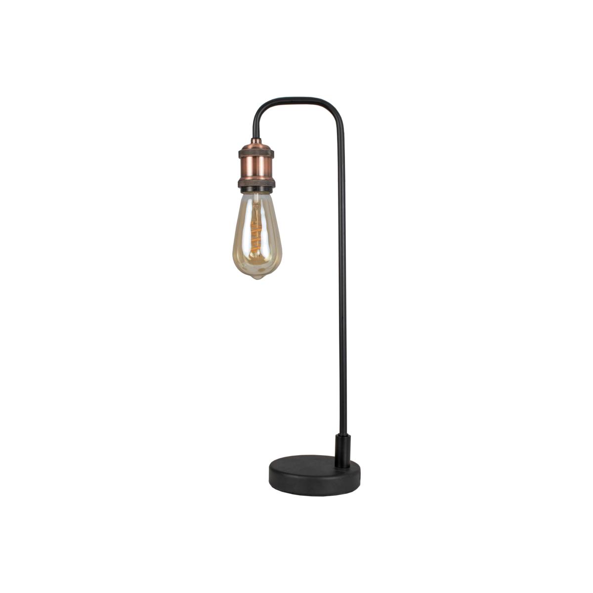 Clark Matt Black and Copper 50cm Table Lamp – image 1