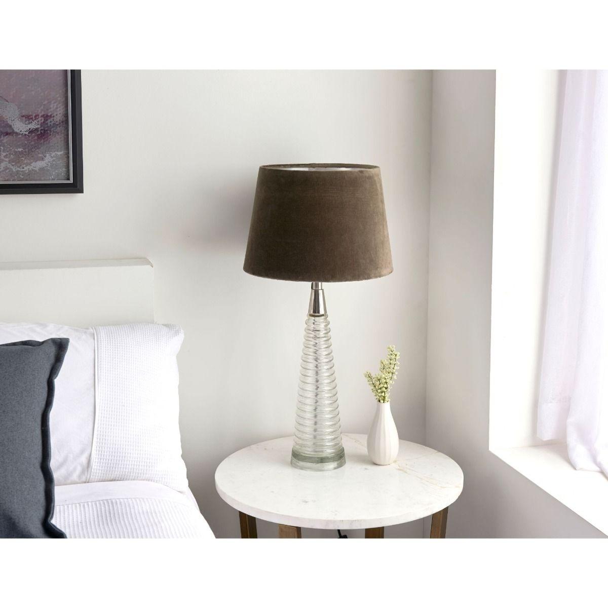 Naia Nickel & Taupe Table Lamp – image 4