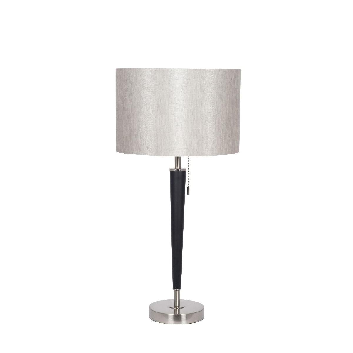 Lowrly Brushed Silver and Black Table Lamp – image 3