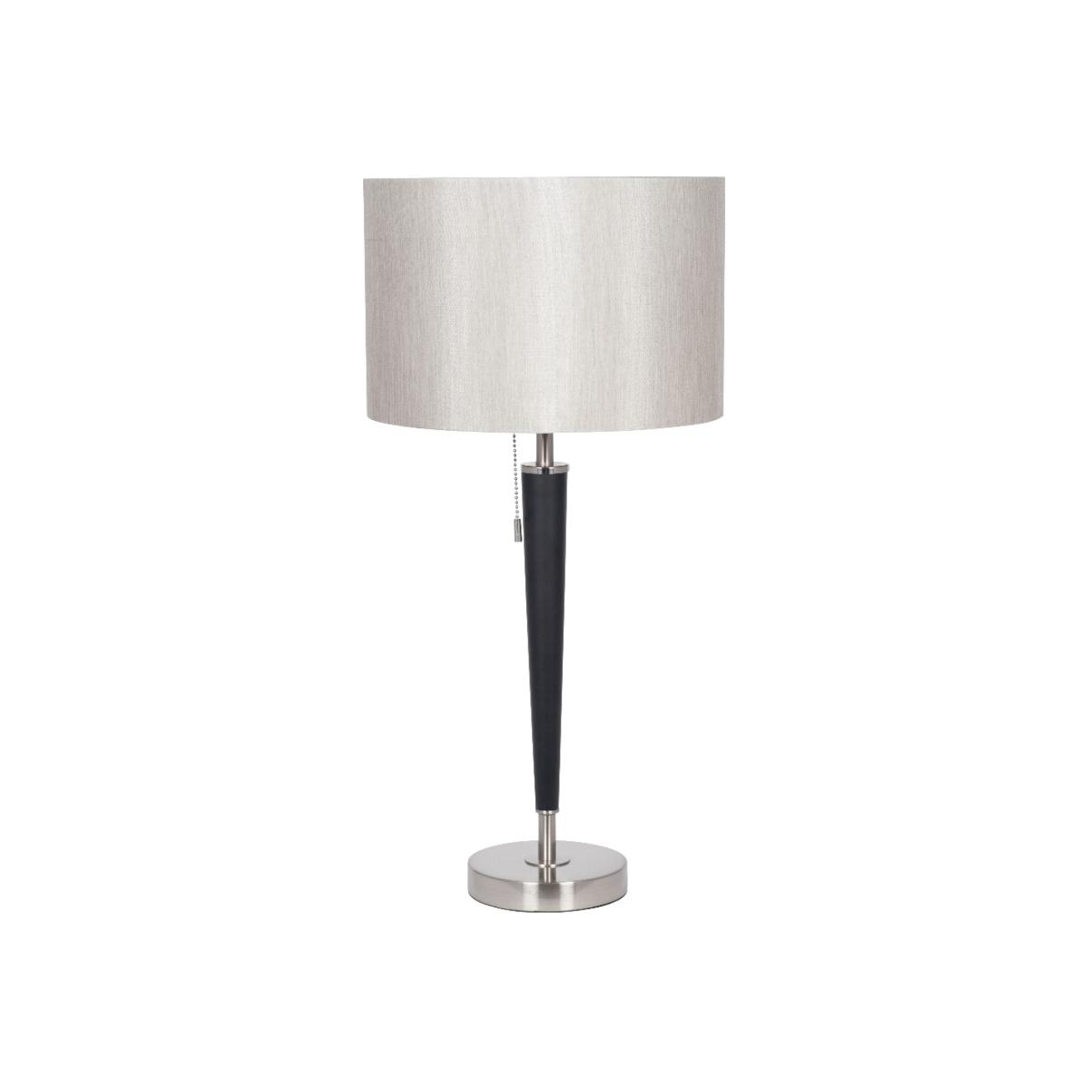 Lowrly Brushed Silver and Black Table Lamp – image 1