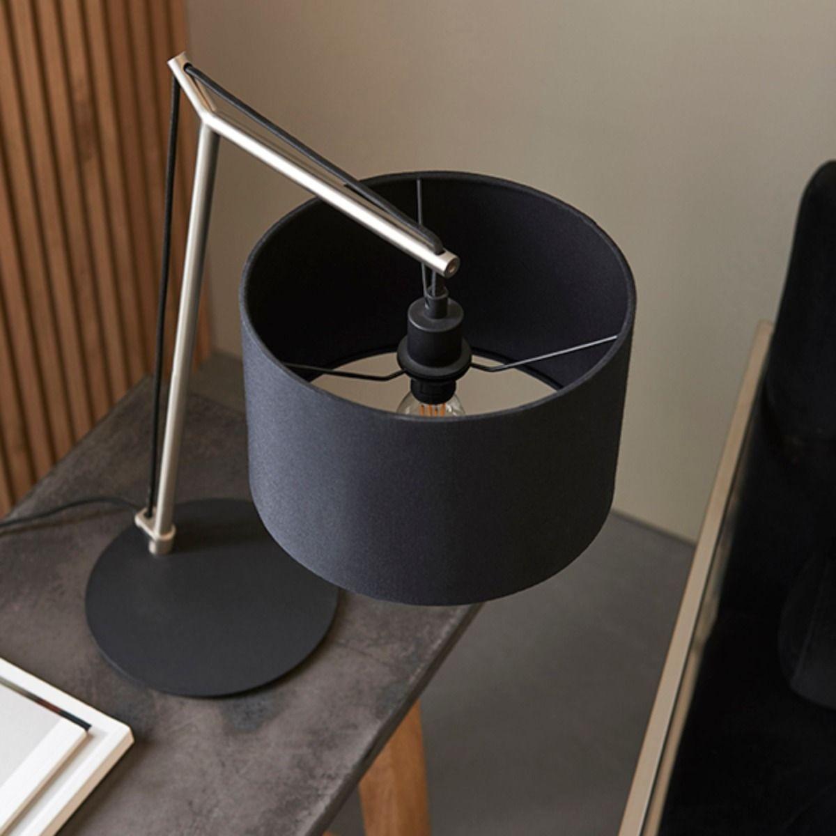 Zaira Nickel and Black Table Lamp – image 2