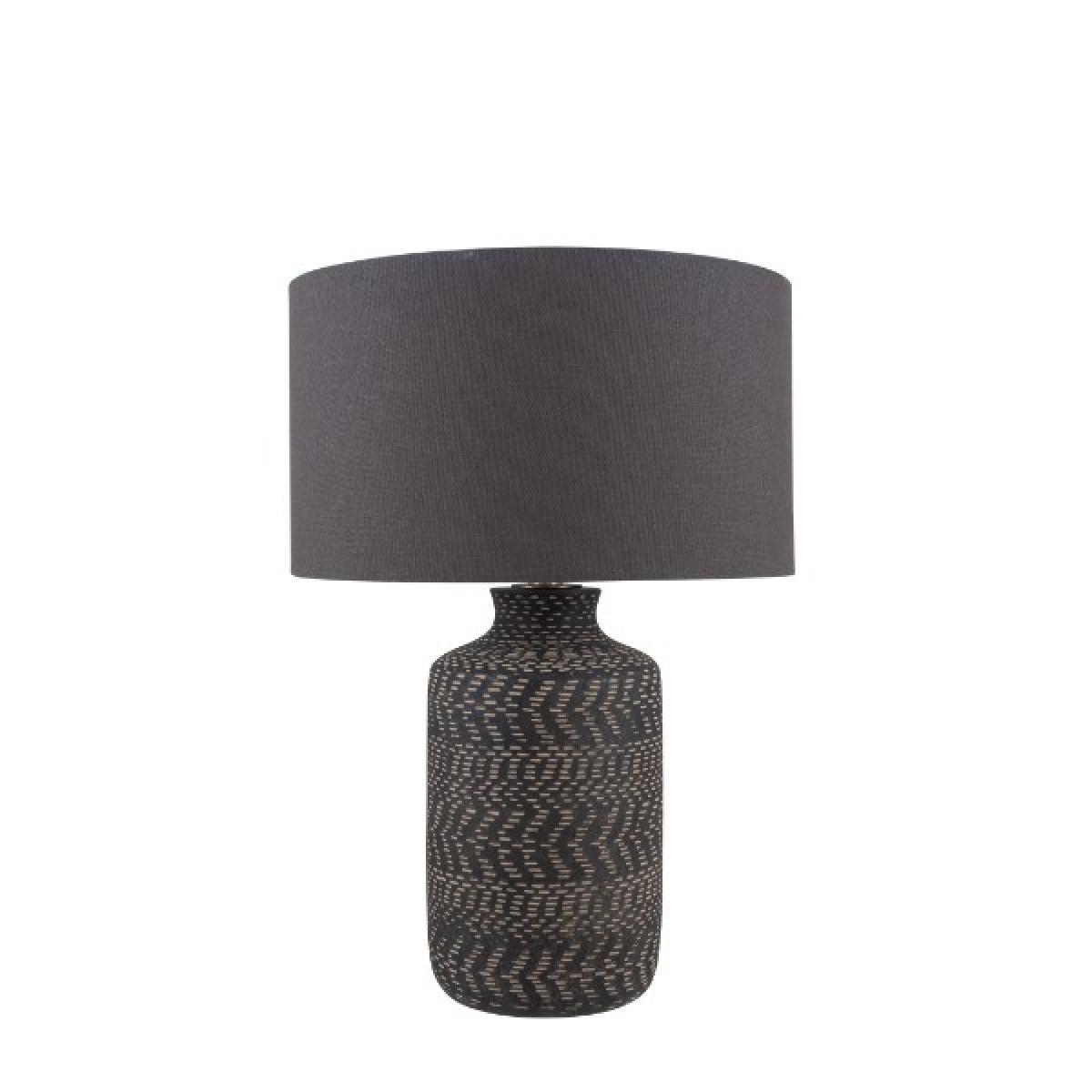 Atouk Textured Black Stoneware Table Lamp – image 2