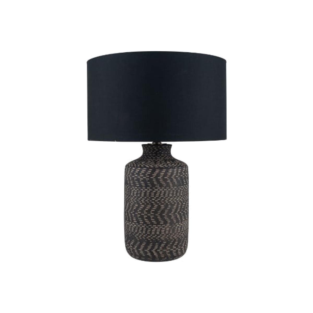 Atouk Textured Black Stoneware Table Lamp – image 1