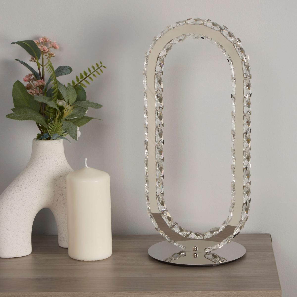 Mendoza Chrome and Clear Glass LED Table Lamp – image 2