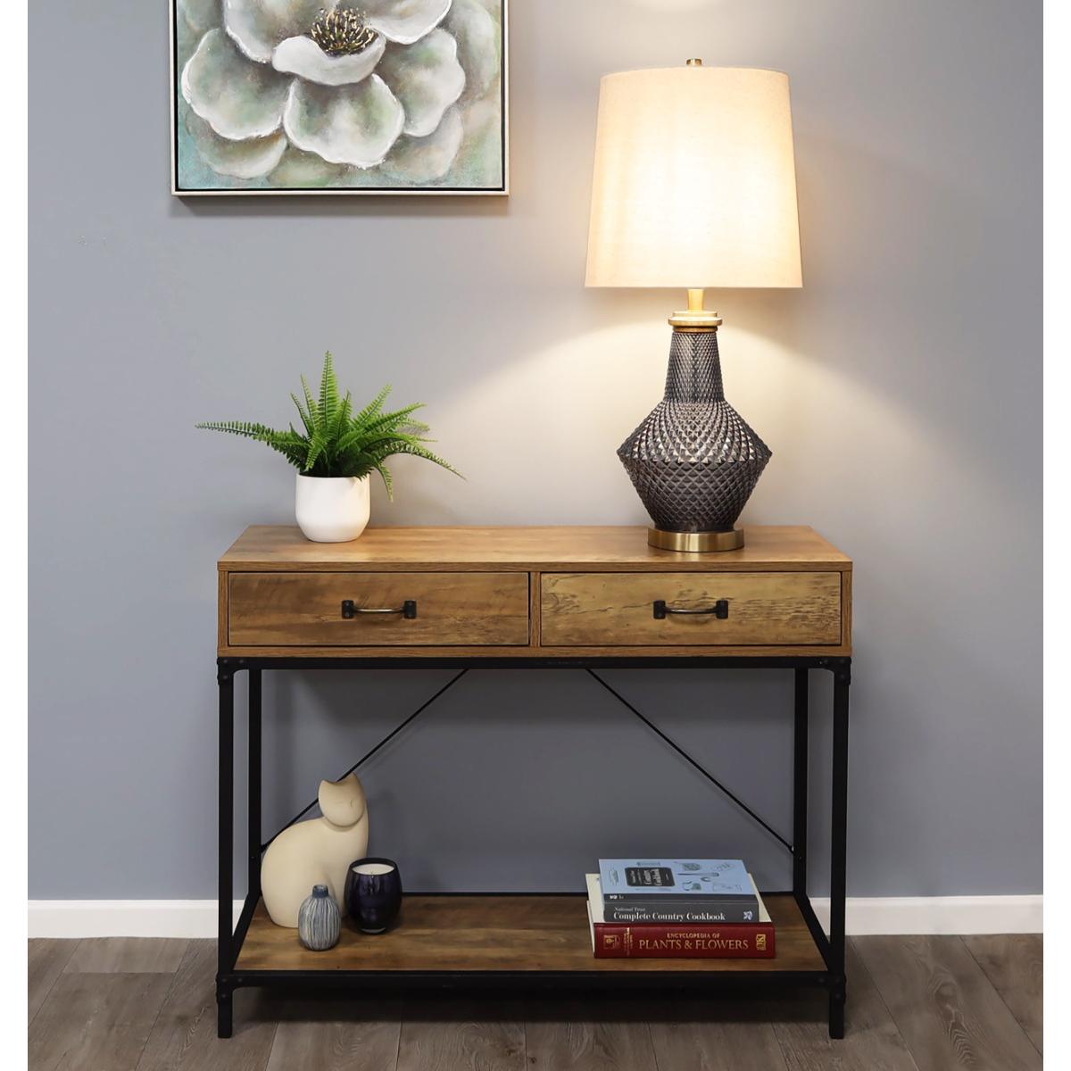 LIA 1 LIGHT ANTIQUE BRASS AND TEXTURED GLASS TABLE LAMP – image 2