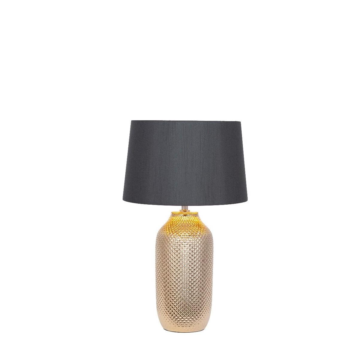 Nova 1 Light Gold Table Lamp with Black and Gold Shade – image 2